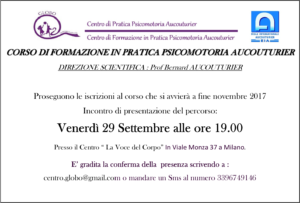 Scopri di più sull'articolo 29 Settembre 2017 – Presentazione del corso a Milano